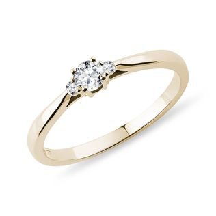 ENGAGEMENT RING WITH BRILLIANTS IN YELLOW GOLD - DIAMOND ENGAGEMENT RINGS - ENGAGEMENT RINGS