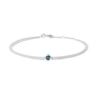 TOPAZ DOUBLE CHAIN BRACELET IN WHITE GOLD - GEMSTONE BRACELETS - BRACELETS