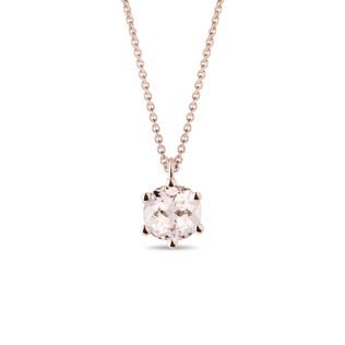 MORGANITE PENDANT IN ROSE GOLD - MORGANITE NECKLACES - NECKLACES
