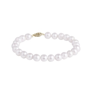 PEARL BRACELET IN YELLOW GOLD - PEARL BRACELETS - PEARL JEWELRY