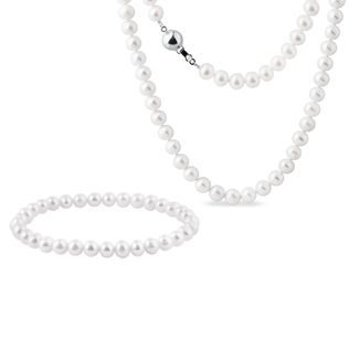 FRESHWATER PEARL SET WITH A SILVER CLASP - PEARL SETS - PEARL JEWELLERY