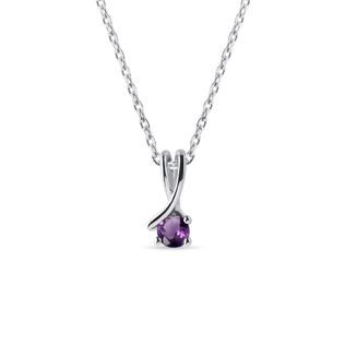 AMETHYST RIBBON NECKLACE IN WHITE GOLD - AMETHYST NECKLACES - NECKLACES