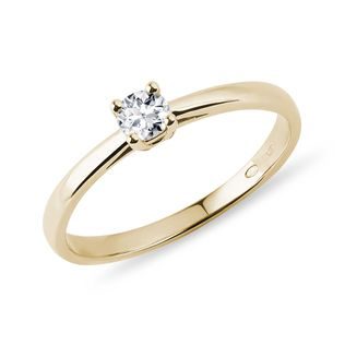 ENGAGEMENT RING WITH BRILLIANT IN YELLOW GOLD - SOLITAIRE ENGAGEMENT RINGS - ENGAGEMENT RINGS