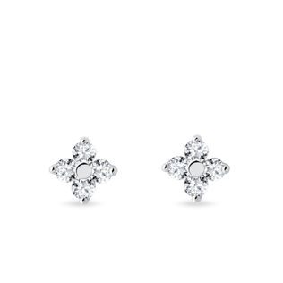 FOUR-LEAF CLOVER DIAMOND EARRINGS IN WHITE GOLD - DIAMOND STUD EARRINGS - EARRINGS