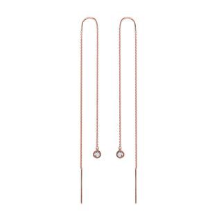 BEZELED DIAMOND CLASP EARRINGS IN ROSE GOLD - DIAMOND EARRINGS - EARRINGS