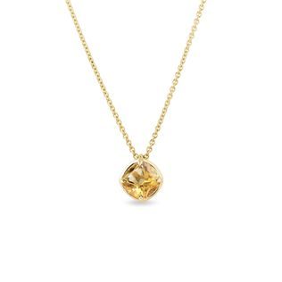 CITRINE NECKLACE IN YELLOW GOLD - CITRINE NECKLACES - NECKLACES