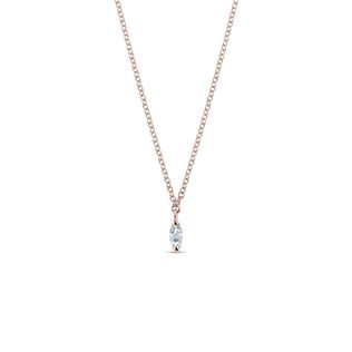 COLLIER MINIMALISTE AVEC OR ROSE AVEC DIAMANT TAILLE MARQUISE - COLLIERS AVEC DIAMANTS - COLLIERS