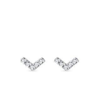 WHITE GOLD DIAMOND V EARRINGS - DIAMOND EARRINGS - EARRINGS