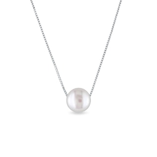 MINIMALISTIC GOLD NECKLACE WITH PEARL - PEARL PENDANTS - PEARL JEWELRY