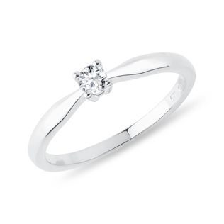 WHITE GOLD RING STUDDED WITH WHITE DIAMOND - SOLITAIRE ENGAGEMENT RINGS - ENGAGEMENT RINGS
