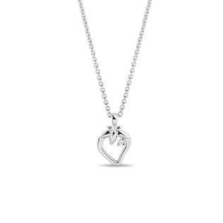 STRAWBERRY NECKLACE IN 14K WHITE GOLD - DIAMOND NECKLACES - NECKLACES