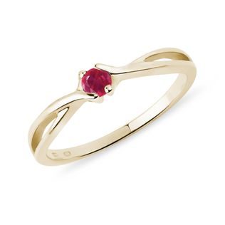 RUBY RING IN 14K YELLOW GOLD - RUBY RINGS - RINGS