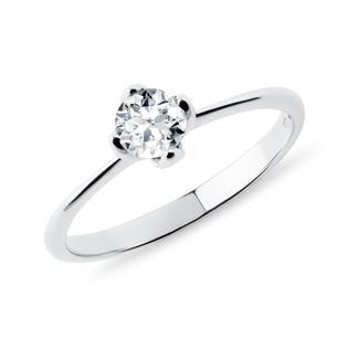 BAGUE DE FIANÇAILLES MINIMALISTE EN OR BLANC AVEC DIAMANTS - SOLITAIRES - BAGUES DE FIANÇAILLES