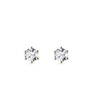 KLASSISCHE 0.3 CT DIAMANTOHRRINGE IN GELBGOLD - OHRSTECKER DIAMANT - OHRRINGE