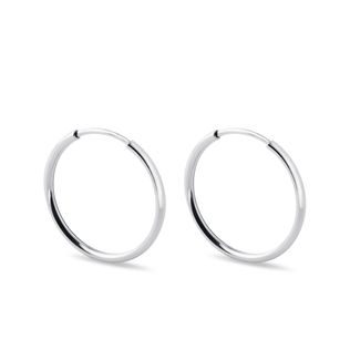 2 CM HOOP EARRINGS IN WHITE GOLD - WHITE GOLD EARRINGS - EARRINGS