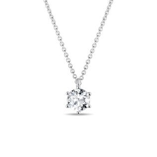 PENDANT WITH A BRILLIANT IN WHITE GOLD - DIAMOND NECKLACES - NECKLACES