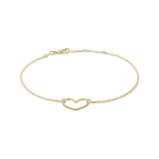 GOLD HEART BRACELET - YELLOW GOLD BRACELETS - BRACELETS