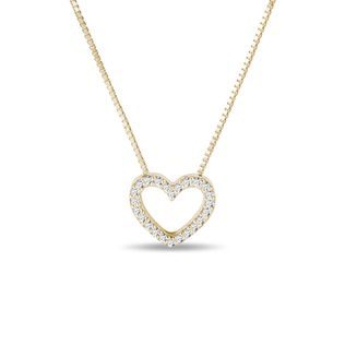 HEART-SHAPED DIAMOND NECKLACE IN YELLOW GOLD - DIAMOND NECKLACES - NECKLACES