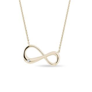 INFINITY NECKLACE IN 14K YELLOW GOLD - DIAMOND NECKLACES - NECKLACES