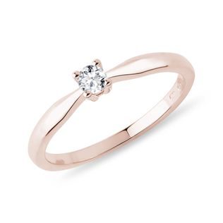 A CLASSIC DIAMOND ROSE GOLD ENGAGEMENT RING - SOLITAIRE ENGAGEMENT RINGS - ENGAGEMENT RINGS