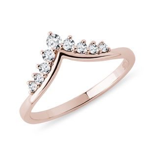 DIAMOND CHEVRON RING IN ROSE GOLD - DIAMOND RINGS - RINGS