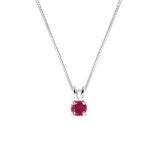 RUBY NECKLACE IN 14K WHITE GOLD - RUBY NECKLACES - NECKLACES