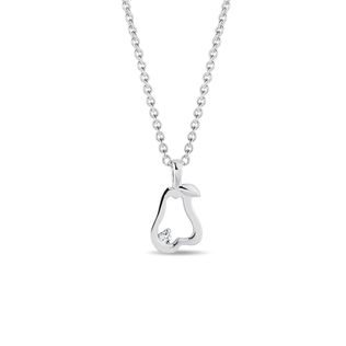 COLLIER POIRE EN OR BLANC - COLLIERS AVEC DIAMANTS - COLLIERS