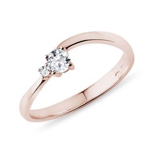 DIAMOND WAVE RING IN ROSE GOLD - DIAMOND RINGS - RINGS