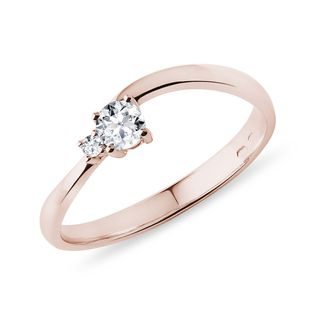 BAGUE EN OR ROSE AVEC DIAMANTS - BAGUES EN DIAMANT - BAGUES