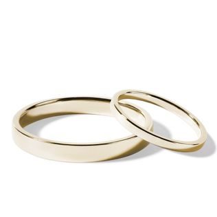 HIS AND HERS MINIMALIST GOLD WEDDING BAND SET - YELLOW GOLD WEDDING SETS - WEDDING RINGS