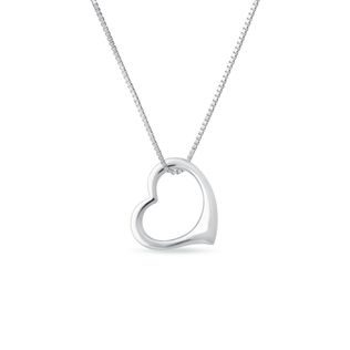 HEART PENDANT IN WHITE GOLD - WHITE GOLD NECKLACES - NECKLACES