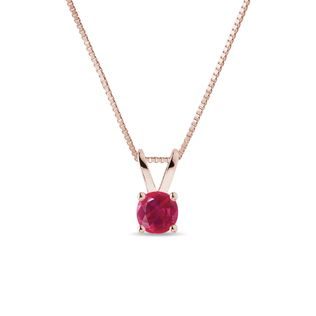 RUBY PENDANT IN ROSE GOLD - RUBY NECKLACES - NECKLACES