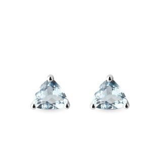 AQUAMARINE EARRINGS IN WHITE GOLD - AQUAMARINE EARRINGS - EARRINGS