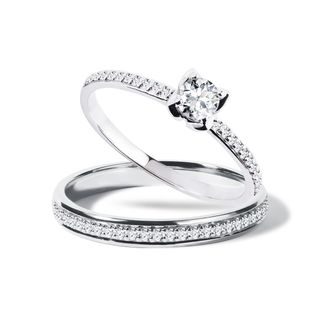 ROMANTIC ENGAGEMENT SET IN WHITE GOLD - ENGAGEMENT AND WEDDING MATCHING SETS - ENGAGEMENT RINGS
