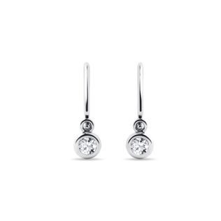 BOUCLES D'OREILLES POUR ENFANTS EN OR BLANC AVEC DIAMANTS SOLITAIRES - BOUCLES D'OREILLES POUR ENFANTS - BOUCLES D'OREILLES