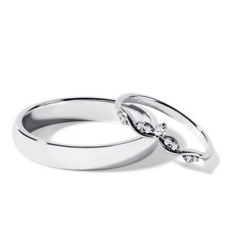 ELEGANT DIAMOND WEDDING SET IN WHITE GOLD - WHITE GOLD WEDDING SETS - WEDDING RINGS