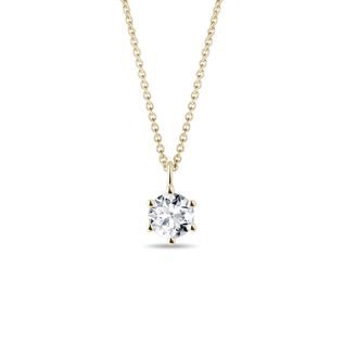 BRILLIANT DIAMOND PENDANT IN YELLOW GOLD - DIAMOND NECKLACES - NECKLACES