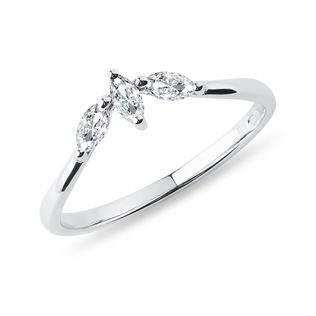 MARQUISE CUT DIAMOND RING IN WHITE GOLD - DIAMOND RINGS - RINGS