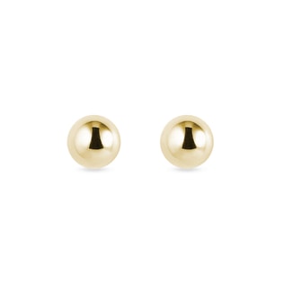 YELLOW GOLD BALL STUD EARRINGS - YELLOW GOLD EARRINGS - EARRINGS