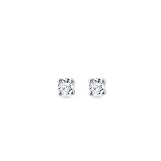 STUD EARRINGS MADE OF WHITE GOLD WITH DIAMONDS - DIAMOND STUD EARRINGS - EARRINGS