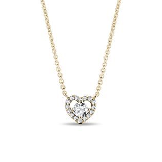 DIAMOND HEART NECKLACE IN YELLOW GOLD - DIAMOND NECKLACES - NECKLACES