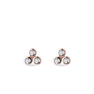 AUSSERGEWÖHNLICHE OHRRINGE AUS ROSÉGOLD MIT DIAMANTEN - OHRSTECKER DIAMANT - OHRRINGE