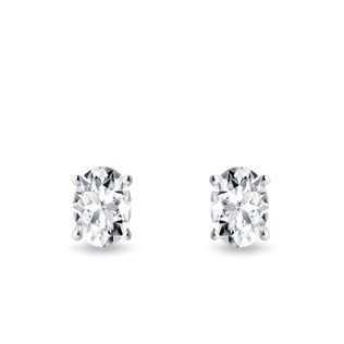 OVAL LAB GROWN DIAMOND EARRINGS IN WHITE GOLD - DIAMOND STUD EARRINGS - EARRINGS