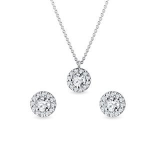 DIAMANTSCHMUCK IN 14K WEISSGOLD GEFASST - SCHMUCK-SETS - SCHMUCK