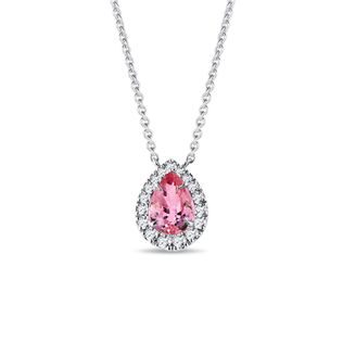 PINK SAPPHIRE AND DIAMOND NECKLACE IN WHITE GOLD - SAPPHIRE NECKLACES - NECKLACES