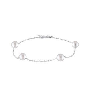 BRACELET EN OR BLANC AVEC PERLES AKOYA - BRACELETS EN PERLES - PERLES