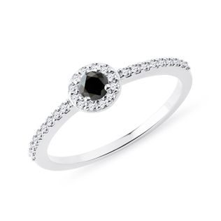 BLACK DIAMOND GOLD ENGAGEMENT RING - FANCY DIAMOND ENGAGEMENT RINGS - ENGAGEMENT RINGS
