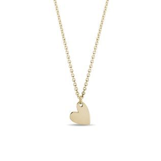 MINIMALIST HEART PENDANT IN YELLOW GOLD - YELLOW GOLD NECKLACES - NECKLACES