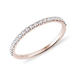 ROSE GOLD RING DECORATED WITH DIAMONDS - WOMEN'S WEDDING RINGS - WEDDING RINGS