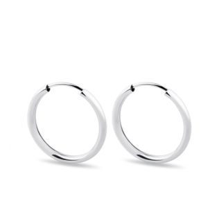 MINIMALIST WHITE GOLD EARRINGS 17 MM - WHITE GOLD EARRINGS - EARRINGS
